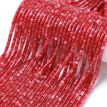 Imagem de 2 x 4 mm, 155 peças, cilindro de tubo de calcedônia rosa, Rondelle, abaco, disco, espaçador, contas soltas para fazer joias, pulseira, acessórios DIY