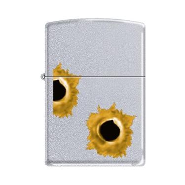 Imagem de Zippo Isqueiro - para Barrett Smythe Bullet Holes Satin Chrome isqueiro à prova de vento #Z5343