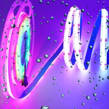 Imagem de Boarda-Lighting Fita de LED IP65 impermeável RGB Smart IC COB endereçável, 24V 5M 720 LEDs/m Fita de luz multicolorida flexível para quarto, decoração de festa DIY