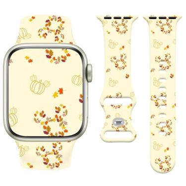 Imagem de Watbro Pulseira de relógio de Halloween compatível com Apple Watch de 38 mm, 40 mm, 41 mm, 42 mm, 44 mm, 45 mm, 46 mm, 49 mm e 42 mm, para Apple Watch séries 10, 9, 8, 7, 6, 5, 4, 3, 2 e 1 SE, Ultra