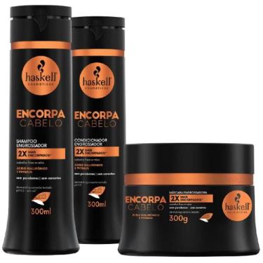 Imagem de Kit Haskell Encorpa Cabelo Shampoo Condicionador Engrossador 300ml Más