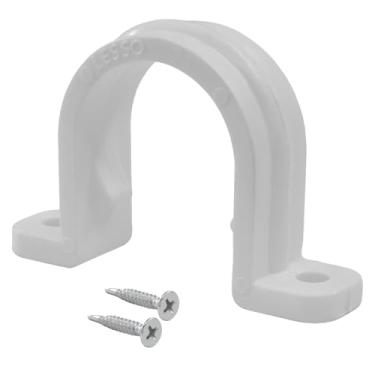 Imagem de PHITUODA 30 conjuntos de grampos de tubulação de conduíte SCH 3/4 polegadas (25 mm), clipes de tubo de PVC não metálicos, clipes de plástico de dois furos para instalação elétrica/empreiteiros