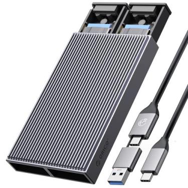 Imagem de Compartimento SSD ORICO Dual M.2 NVMe SATA USB-C 2x4 TB