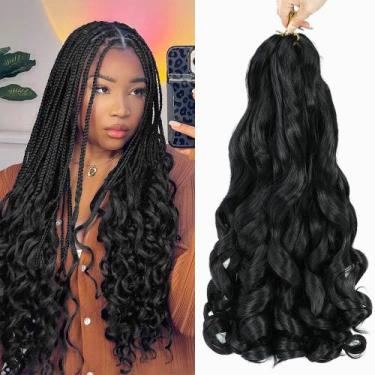 Imagem de Braiding Hair WIPPORYA French Curl 18 polegadas, 6 pacotes para mulher