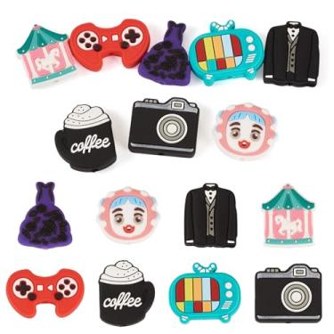Imagem de Beadthoven 8 peças de contas focais de silicone para canetas, controle de jogos de câmera de televisão, xícara de café, contas de silicone, espaçadores de borracha para chaveiros, pulseiras, cordões