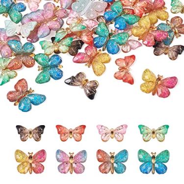 Imagem de Spritewelry 48 peças berloques de borboleta resina borboleta flatback artesanato DIY para o dia das mães fazer joias pulseira colar brincos capa de telefone celular furo para scrapbooking: 1,2 mm