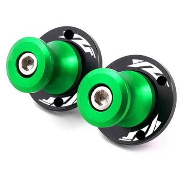 Imagem de BYYINGSUS Parafusos de suporte deslizantes de bobinas M6 compatíveis com YZF R1 R3 R6 R7 R25 1999-2023 acessórios de motocicleta tampas de válvula de pneu de alumínio (M6 YZF verde)