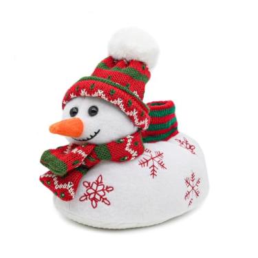 Imagem de Onmygogo Pantufas felpudas de animais para crianças pequenas e pequenas, alce girafa para meninos e meninas, Boneco de neve, 19-22