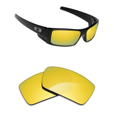 Imagem de Alphax Lentes de reposição espelhadas em ouro 24K não polarizadas para óculos de sol Oakley Gascan OO9014