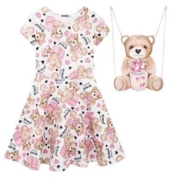 Imagem de Vestido Infantil Verão em Fly Tech Com Bolsa Ursa - Kukiê-Feminino