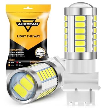 Imagem de Auxbeam Lâmpadas LED 3156 T25 P27W, 6500K brancas, luzes piscantes de direção de reserva de LED super brilhantes para carros, caminhões, motocicletas, 3030-SMD 12V, pode precisar de resistores