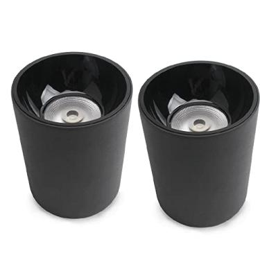 Imagem de KSSTEVNBD Pacote com 2 Downlights de montagem em superfície, luminária LED 7W, holofotes redondos simples, luzes de teto decorativas de banheiro F ou corredores, corredores, ilhas de cozinha, shopping