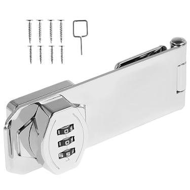 Imagem de Fechadura com senha de gabinete, fecho de combinação de gaveta de 3 dígitos sem chave com parafusos, trava de privacidade de liga de zinco à prova de ferrugem para caixas de correio de gaveta de