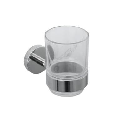 Imagem de Acessórios de banheiro Suporte de escova de vaso sanitário polido cromado toalheiro saboneteira gancho de prateleira de parede de vidro suporte de papel higiênico SUS, suporte de papel (suporte para