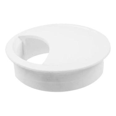 Imagem de Acabamento Passa Fio Mesa Computador Branco 46mm Kit 04 Pçs - comercia
