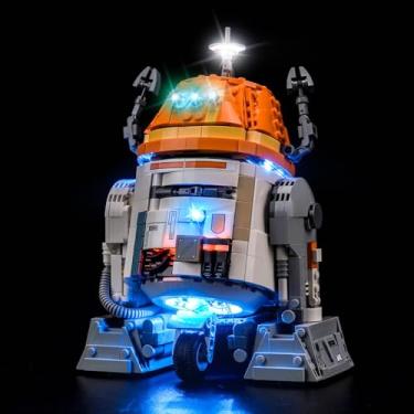 Imagem de Hilighting Kit de luzes LED atualizado compatível com Lego Chopper (C1-10P) Astromech Droid conjunto de montagem, decoração de luzes compatível com Lego 75416 (modelo não incluído)