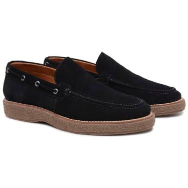 Imagem de Turunelli Calçados Sider Masculino, Sapato Casual em Couro Camurça, Forro em Couro, Palmilha GEL, Solado Borracha, Confortável e Sofisticado, Numeração 37-44 (Preto, BR, Adulto, Numérico, 44)