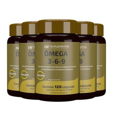 Imagem de 5x omega 3 6 9 peixe borragem linhaca hf suplementos 120caps - HF SUPL