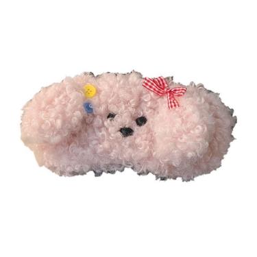 Imagem de Máscara de dormir com design de cachorro de pelúcia para dormir e viajar