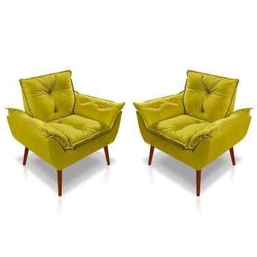 Imagem de Kit C- 02 Poltronas Opala Luxo Suede Amarelo