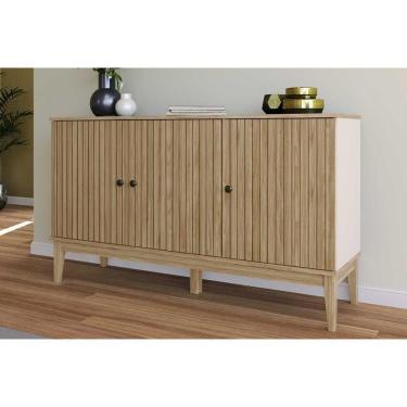 Imagem de Aparador De Sala Jantar Mb 1061 C- 3 Portas Mel-off White - Movelbento