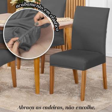 Imagem de Kit Capa Para Cadeiras 04 Unidades Malha - Lenharo Enxovais, CHUMBO