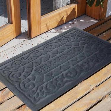 Imagem de Tapete Decorativo Entrada Fachada Casa Loja Consultorio Comercio Resistente A Umidade Macio Cinza Luxo