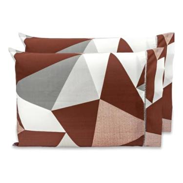 Imagem de Kit 2 Fronhas Avulsas Estampadas Para Travesseiro Malha 100% Algodão Toque Macio Com Zíper Hotel Pousada (Modelo 20, 70x40 cm)