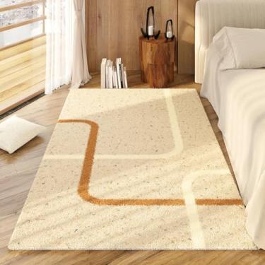 Imagem de Tapetes para quarto, decoração de sala de estar luxuosa e leve, tapete macio e fofo para cabeceira, tapete grosso e felpudo (200x300 cm/G)