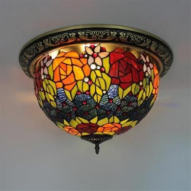 Imagem de Luminária de teto LED contemporânea de luxo para quarto, estilo retrô americano, criativa, para sala de estar, restaurante, escritório, casa de campo, hotel, corredor, café, bar, com vidro c