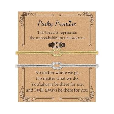 Imagem de TIYIMIYUXU Pulseiras da amizade, design de nó dourado e prata, conjunto de casais combinando com cartão de mensagem, pacote com 2, One Size, Latão, Turquesa estabilizada