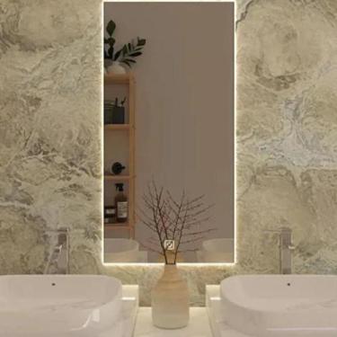 Imagem de Espelho para Lavabo com Iluminação LED Touch Screen - Design Moderno e