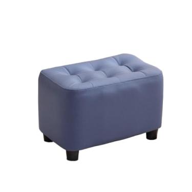 Imagem de FAMEOYA Banco de sapateira, banquinho pequeno, banco doméstico, madeira maciça, tecido, banco de sofá, apoio para os pés, sala de estar, porta, casa, banco de engraxador de sapatos (cor: verde escuro)