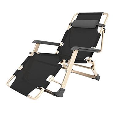 Imagem de LMJYU Cadeira de praia para varanda, reclinável dobrável de gravidade zero, com tecido T de suporte, sem instalação