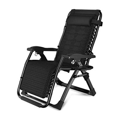 Imagem de YYBOES Cadeira de acampamento Sunlounger, cadeiras de gravidade zero, cadeira de escritório dobrável, cadeira de praia portátil multifuncional, trava de plástico com encosto de cabeça, cadeira