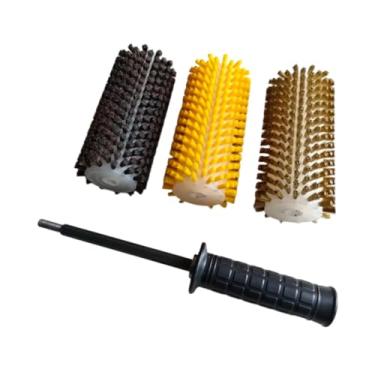 Imagem de Generic Kit de escovas para encerar esquis, leve, reutilizável, profissional e portátil, com cabo em formato de eixo, 15cm