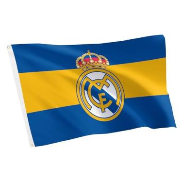 Imagem de Desert Cactus Bandeira do Real Madrid FC Los Blancos Madridistas Futebol 100% Poliéster Interior Exterior 0,9 x 1,5 m Bandeiras de Equipe (Bandeira E)