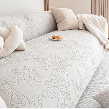 Imagem de Capa de sofá 1, 2, 3, 4 e 5 lugares, protetor móveis veludo grosso luxo, capa cor sólida, elástica para cadeira reclinável(Gray,5-seat 305-350cm)