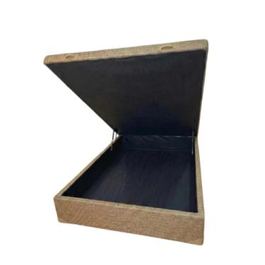 Imagem de Cama Box Baú Casal Blindado com Pistão a Gás - Linhão (Linhão - Turim Bege Escuro)