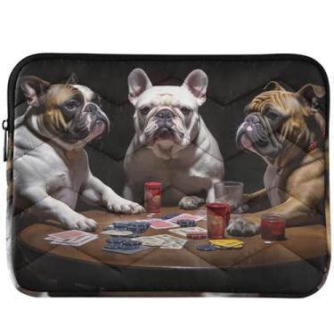 Imagem de Capa para notebook divertida buldogues fofas e fofas capa para notebook acessórios de computador universais de 13 a 14 polegadas