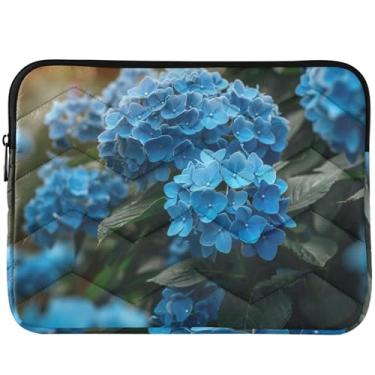Imagem de Capa protetora para notebook com flores azuis de hortênsia universal de 13 a 14 polegadas para MacBook Pro 14