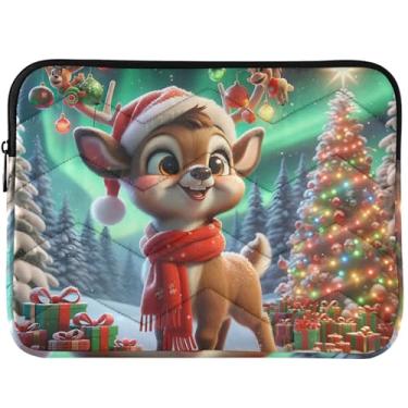 Imagem de Capa de laptop personalizada com renas de Natal, acessórios de computador, capa decorativa para notebook universal 14, capa para laptop 13