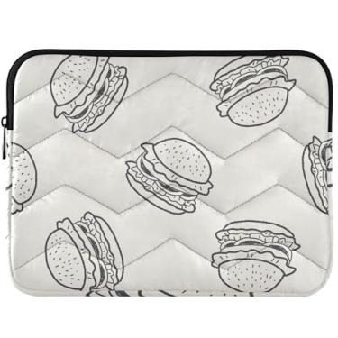 Imagem de Capas fofas para laptop com estampa de hambúrguer fofas capas de computador duráveis capa universal para notebook de 13 polegadas 14