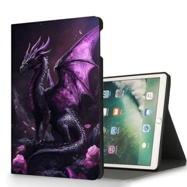 Imagem de RUUHLJLET Capa para tablet Samsung Galaxy Tab A11/Tab A9 de 8,7 polegadas 2025/2023 modelo X133/X135/X110/X115, ativação automática/hibernação, capa protetora com suporte ajustável - Dragões gêmeos