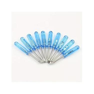 Imagem de Conjunto de 10 chaves de fenda – Ferramenta de reparo de parafuso cruzado de 2,0 mm com alça de plástico durável antiderrapante azul, chave de fenda de precisão