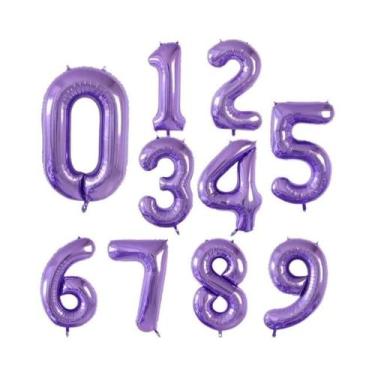 Imagem de Balões De Aniversário De Folha De 40 Polegadas 0-9 Balões De Número Co