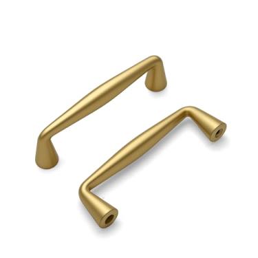 Imagem de HARPOON Pacote com 10 puxadores de armário de cozinha de liga de zinco sólida, ferragens para armários de armário, alça de gaveta com orifício central de 7,6 cm, latão escovado