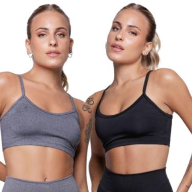 Imagem de KIT 2 Top Fitness Alça Fina Serra e Mar Modas Nadador Roupa Para Academia Treino Moda Feminina-Feminino