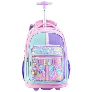 Imagem de Mochila de Rodinhas Escolar Meninas com Compartimento Notebook Alça Te