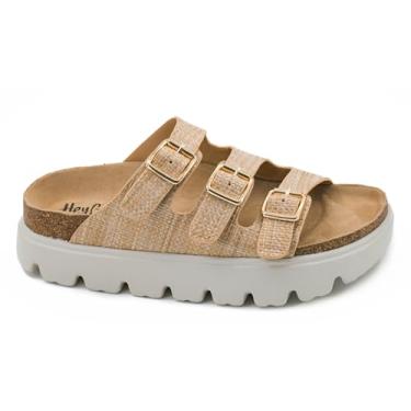Imagem de Corkys Footwear Sandália plataforma Hey Girl Three's Company – com uma plataforma de 2,5 cm, três alças delicadas com fivelas ajustáveis e palmilhas levemente acolchoadas, Raffia, 40